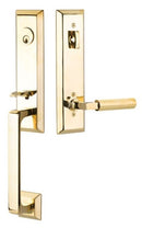 Emtek Transitional Heritage Monolithic Brass Tubular Entry set with Milano Lever