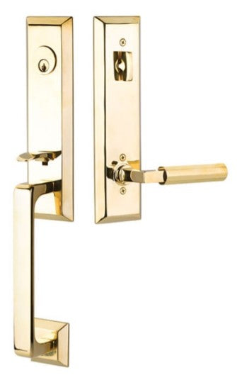 Emtek Transitional Heritage Monolithic Brass Tubular Entry set with Spoke Knob
