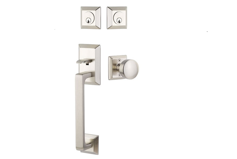 Emtek Transitional Heritage Sectional Brass Tubular Entry set with Spoke Knob