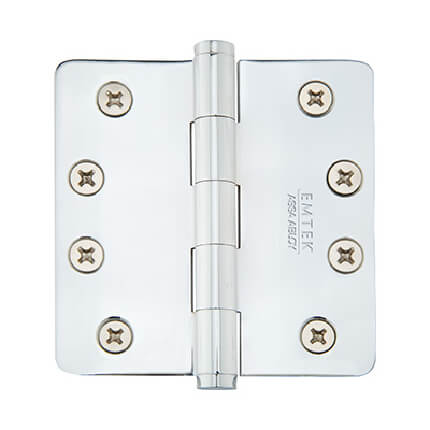 Emtek Steel, Heavy Duty, Plain Bearing Hinge with 1/4" Radius Corners