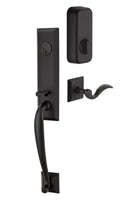 Emtek Single Cylinder Adams Handleset EMPowered Motorized Smart Lock Upgrade With Windsor Glass Knob