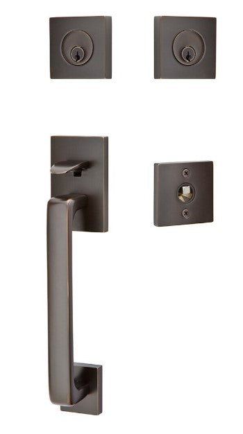 Emtek Baden Brass Tubular Entry set with Helios Lever