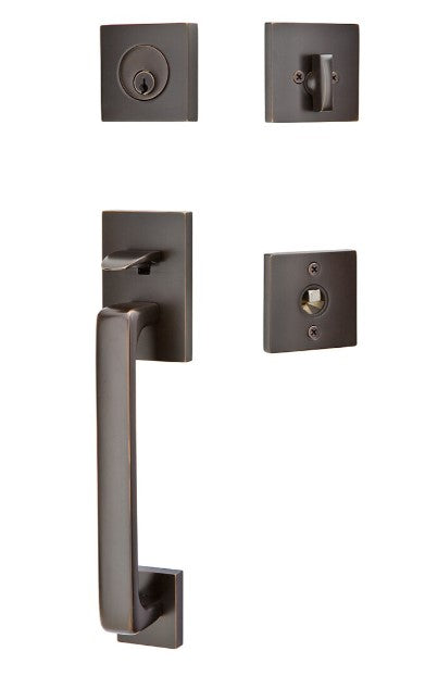 Emtek Baden Brass Tubular Entry set with Helios Lever