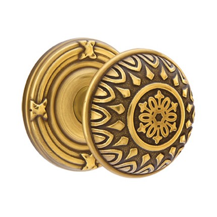 Emtek Lancaster Knob Concealed Screws With Ribbon & Reed Rosette