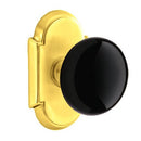 Emtek Brass Rosette Ebony Knob Concealed Screws With