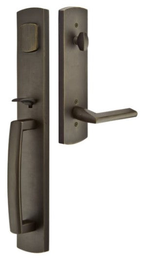 Emtek Brighton Tubular Handleset with Astoria Glass Knob
