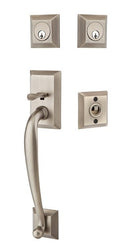 Emtek Franklin Brass Tubular Entry set with Select R-Bar Faceted Lever