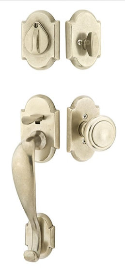Emtek Denver Tubular Handleset with Georgetown Glass Knob