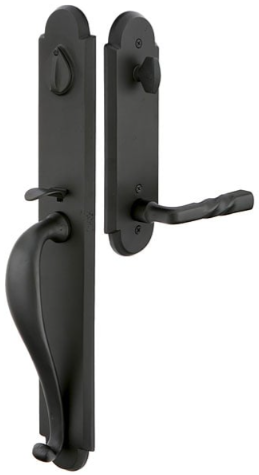 Emtek Greeley Tubular Handleset with Lowell Glass Knob