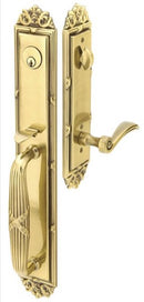 Emtek Imperial Brass Tubular Entry set with Select R-Bar Faceted Lever