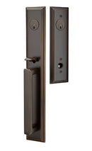 Emtek Melrose Brass Tubular Entry set with Lowell Glass Knob