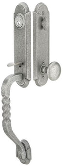 Emtek Wrought Steel Monolithic San Carlos Grip Tubular Handleset with Lafayette lever