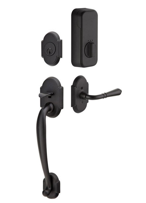 Emtek Single Cylinder Nashville Handleset EMPowered Motorized Smart Lock Upgrade With Spoke Knob