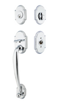 Emtek Nashville Brass Tubular Entry set with Ice White Knob