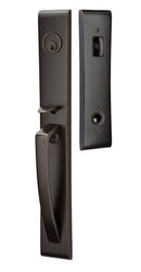 Emtek Orion Brass Tubular Entry set with Select R-Bar Faceted Lever