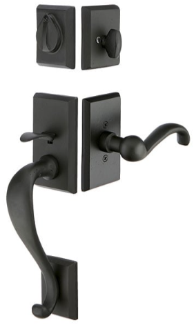 Emtek Rectangular Sectional Tubular Handleset with Windsor Glass Knob
