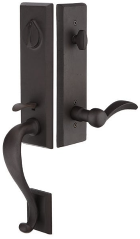 Emtek Rectangular Monolithic Tubular Handleset with Bristol Glass Knob
