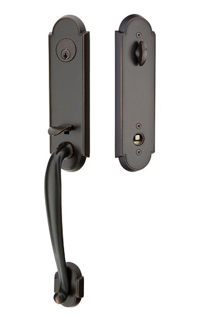 Emtek Richmond Brass Tubular Entry set with Turino Lever