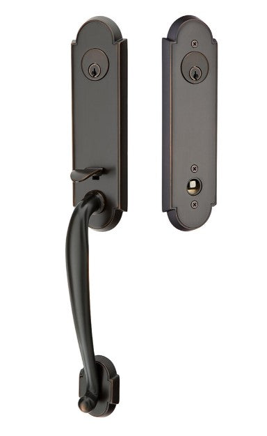 Emtek Richmond Brass Tubular Entry set with Turino Lever