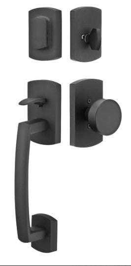Emtek Ridgemont Tubular Handleset with Aurora Lever