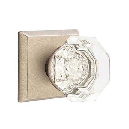 Emtek Glass Diamond Knob Concealed Screws with