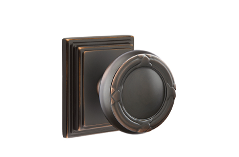 Emtek Ribbon & Reed Knob Concealed Screws With Wilshire Rosette