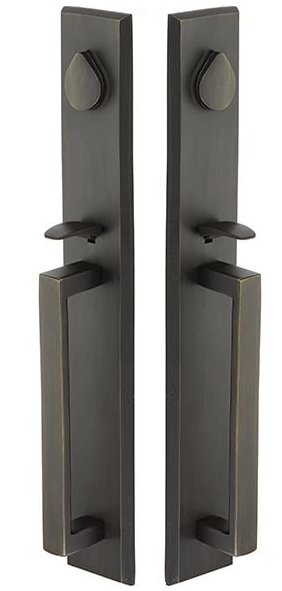Emtek Grip by Grip Rustic Modern Rectangular Full Length Tubular Entry Handleset