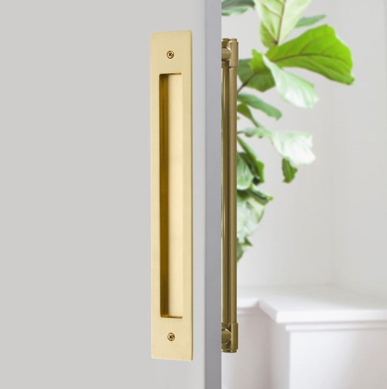 Emtek Modern Rectangular Flush Pulls For 12" C-to-C Appliance Pull