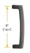 Emtek Sandcast Bronze Rustic Modern Arched Bronze 8" Pull