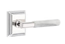Emtek Select T-BAR White Marble Lever Concealed Screws with Wilshire Rosette