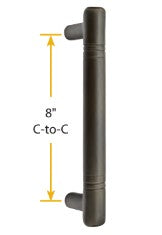 Emtek Sandcast Bronze Nunez Bronze 8" Pull