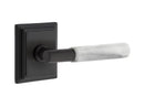 Emtek Select T-BAR White Marble Lever Concealed Screws with Wilshire Rosette