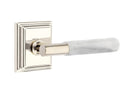 Emtek Select T-BAR White Marble Lever Concealed Screws with Wilshire Rosette