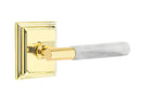 Emtek Select T-BAR White Marble Lever Concealed Screws with Wilshire Rosette