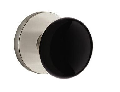 EMTEK Modern Brass Ebony Knob with Disk Rosette