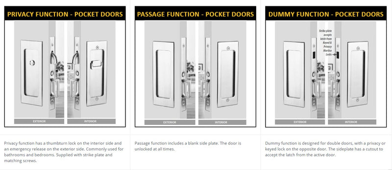 Emtek Square Pocket Door Mortise Lock