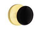 EMTEK Modern Brass Ebony Knob with Disk Rosette