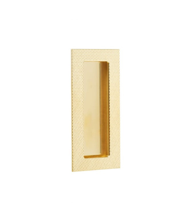 Emtek Modern Rectangular Knurled Flush Pull with Plain Pocket