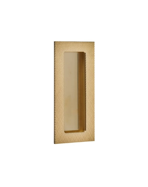 Emtek Modern Rectangular Knurled Flush Pull with Plain Pocket