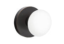 EMTEK Modern Brass Ice White Knob Concealed Screw with Disk Rosette