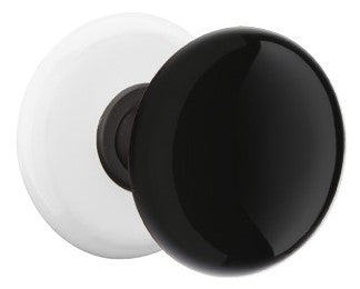 Emtek Ebony Knob With Porcelain Rosette