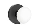 EMTEK Modern Brass Ice White Knob with Disk Rosette