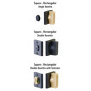 Emtek Square Single Rosette Privacy Bolt with Arched Step Thumbturn Style
