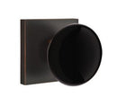 EMTEK Modern Brass Ebony Knob Concealed Screw with Square Rosette