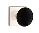 EMTEK Modern Brass Ebony Knob Concealed Screw with Square Rosette