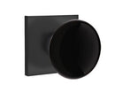 EMTEK Modern Brass Ebony Knob with Square Rosette