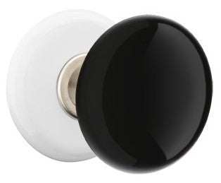 Emtek Ebony Knob With Porcelain Rosette