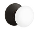 EMTEK Modern Brass Ice White Knob with Modern Rosette
