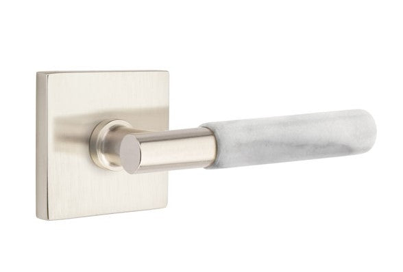 Emtek Select T-BAR White Marble Lever with Square Rosette