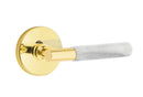 Emtek Select T-BAR White Marble Lever Concealed Screws with Disk Rosette